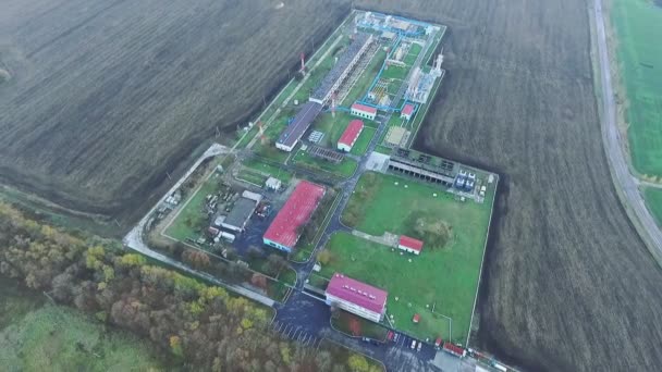 Panoramablick auf Gasaufbereitungsanlage — Stockvideo