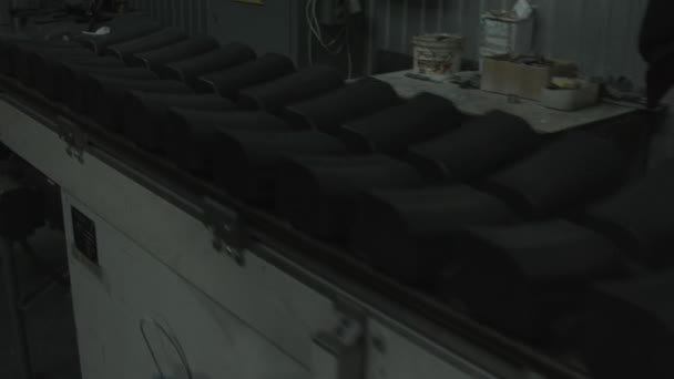 Production Brake Shoes Plant Close Color Correction — Stock Video