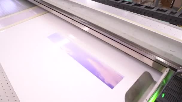 Impresora Vista Superior Proceso Prensa Cierre Impresión Oracal — Vídeo de stock