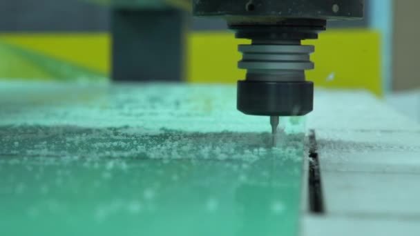 Close Milling Cutter Milling Process — Stock Video