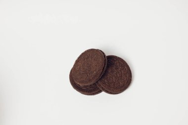 çikolata kurabiye yığılmış sunulan süt kahverengi snack
