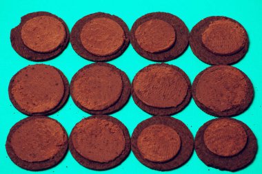 çikolata kurabiye sunulan süt yığılmış