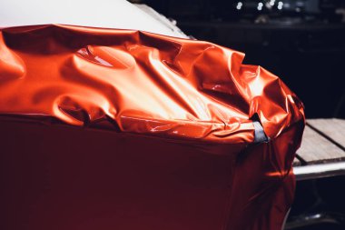 Araba kaydırma uzman vinil folyo ya da film araba kaydırma koruyucu film yat, tekne, gemi, Araba, mobil ev koyarak. saç kurutma makinesi ve süs plastik yumuşak zor çekçek ile Isıtma portakal film