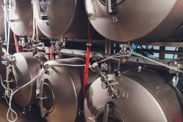 Brewery metal capacity equipment in factory workshop. — Stock Photo, Image