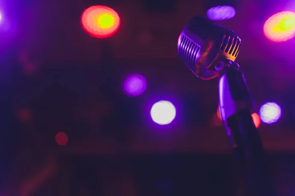 Lets sing Stylish retro microphone on a colored background. — Stock Photo, Image