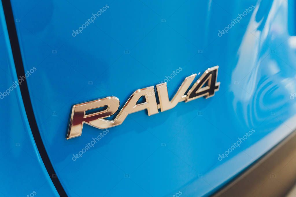 Ufa, Russia, 18 October, 2019 New Toyota RAV 4 Hybrid. Modern SUV transport vehicle