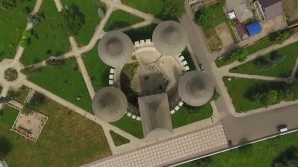 Luchtfoto van het middeleeuwse fort in Soroca, Republiek Moldavië. — Stockvideo
