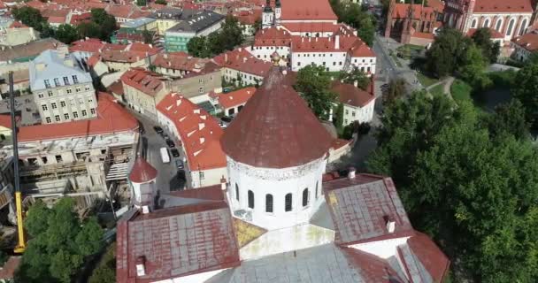 Vilnius cityscape bir güzel yaz günü, Litvanya. — Stok video