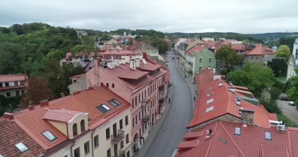 Paisaje urbano de Vilna en un hermoso día de verano, Lituania . — Vídeo de stock
