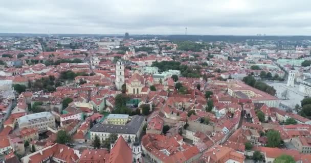 Vilnius cityscape in a beautiful summer day, Lithuania. — Stock Video