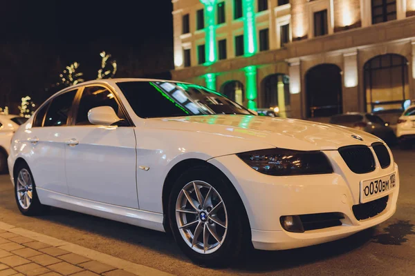 Ufa, Russia, 18 October, 2019: BMW E87 1-Series small german compact car at night. — 스톡 사진