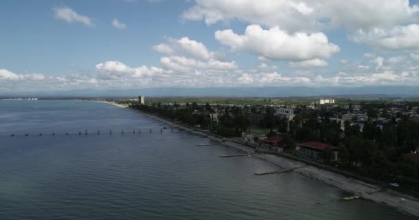 Panoráma Légi városkép Rakpart Sukhumban, Abháziában. — Stock videók