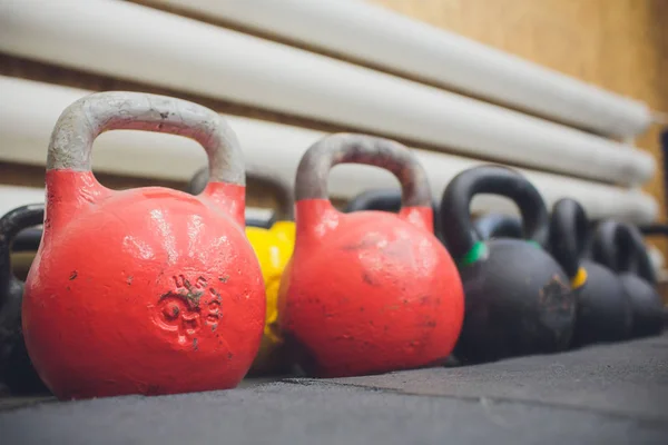 In a sports hall set of weights. — Stock Photo, Image