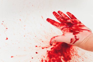 Akan kırmızı kanla lavaboda kan var. Cinayet konsepti geçmişi. el