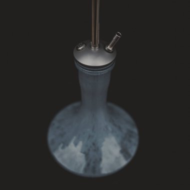 nargile parçası, modern tasarım, siyah bir arka plan üzerinde.