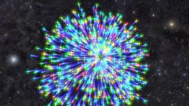 Uzay havai fişekler. Adobe After Effects oluşturulan güzel soyutlama alanı.