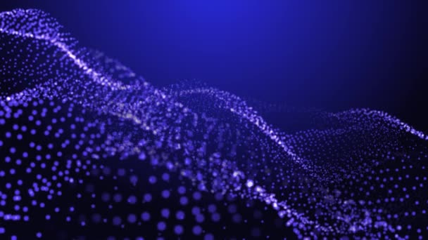 蓝色环状的抽象背景 粒子的平滑运动 伟大的动画 — 图库视频影像