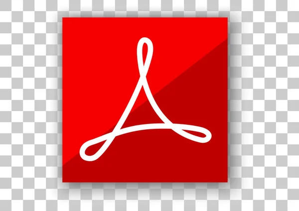 Adobe Acrobat Reader Ikona Kwadrat — Wektor stockowy