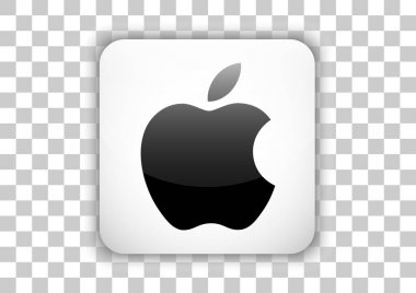 Apple IOS logosu beyaz temizle düğmesi ile siyah