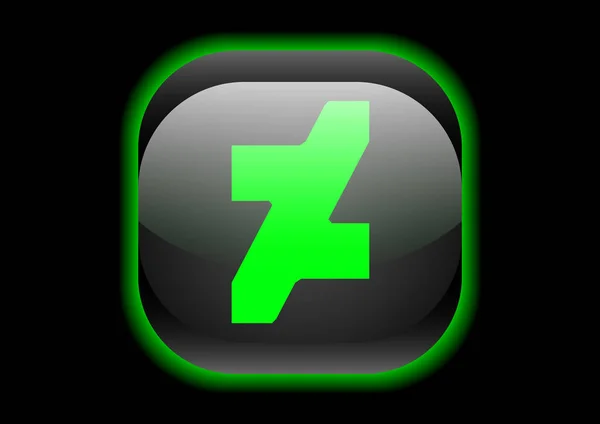 ディビアント アート コミュニティ モバイル アプリのアイコンのデザインの緑の輝き — ストックベクタ