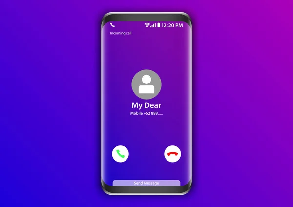 携帯電話着信呼び出し画面携帯アプリ — ストックベクタ