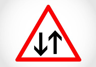 iki yol trafik yön işareti altı