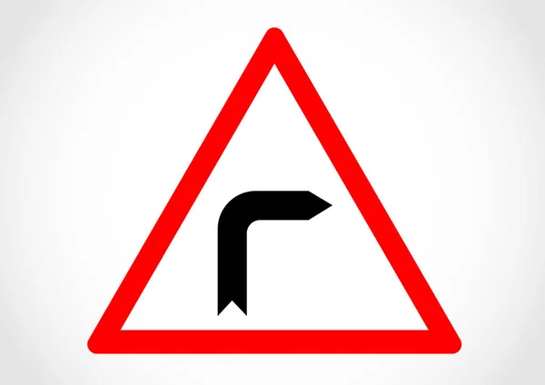 Изгиб Вправо Дорожный Знак — стоковый вектор