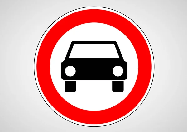 Samochód Zabronione Znak Drogowy — Wektor stockowy