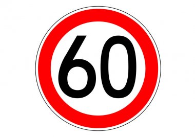 60 hız sınırı trafik işaretleri 