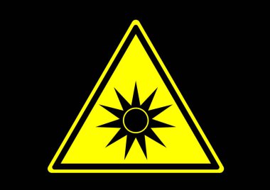 optik radyasyon güvenliği işareti