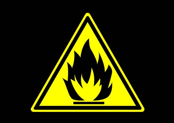 可燃性物質警告安全標識 — ストックベクタ