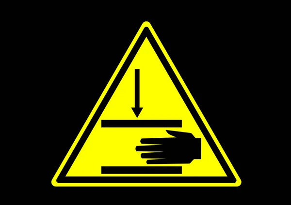 Snuifje Punt Hand Crush Veiligheid Teken — Stockvector