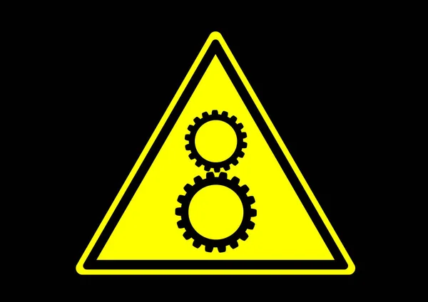 rotating gears warning safety sign