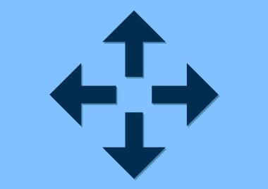 dört ok düz simgesi tasarım