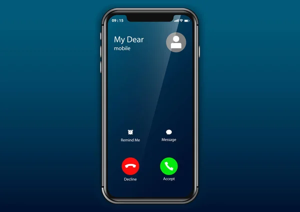 Eingehende Anrufe Benutzeroberfläche Telefon — Stockvektor