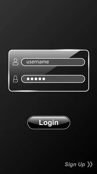 Interfaccia Utente Modello Schermata Login — Vettoriale Stock