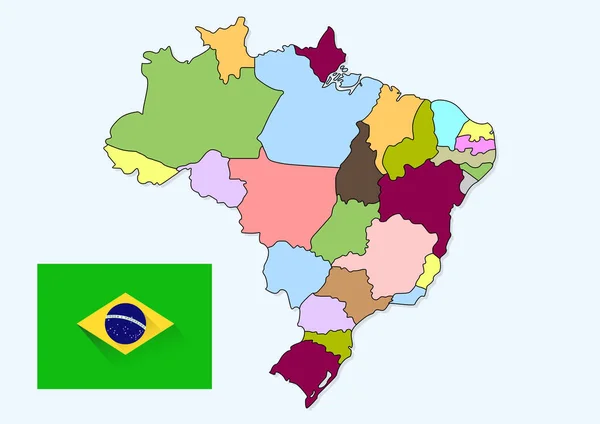 Brasilien Landkarten Gebiet — Stockvektor