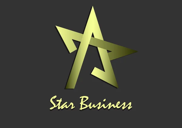 Yıldız Altın Logo Tasarımı — Stok Vektör