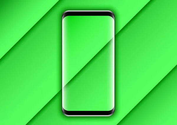 智能手机框架设计绿色屏幕 — 图库矢量图片