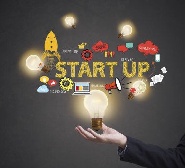 Ampul ile iş işçisi. yeni fikirler kadar kavramı başlangıç