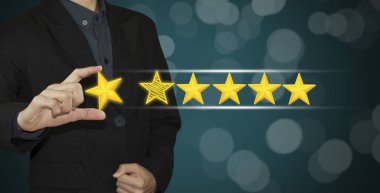 İş el beş yıldızlı rating üzerinde sarı işaretçisi seçin. 