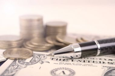 kalem, yığın para para dolar faturaları Finans ve bankacılık 