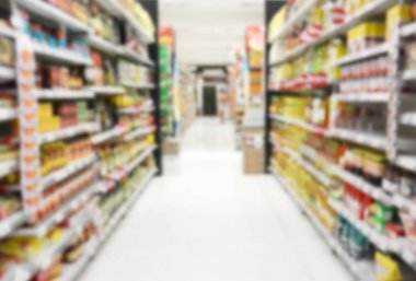 süpermarket mağaza ile bulanık arka planı için