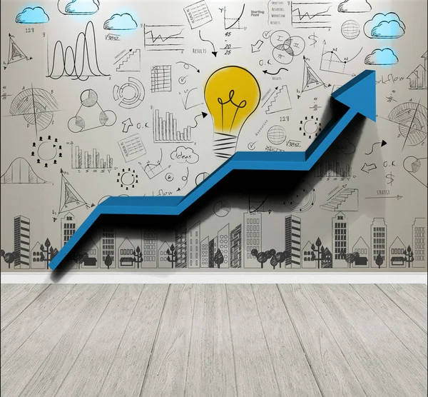 İş duvar arka plan kavramı ile yenilik yeni fikirler için 