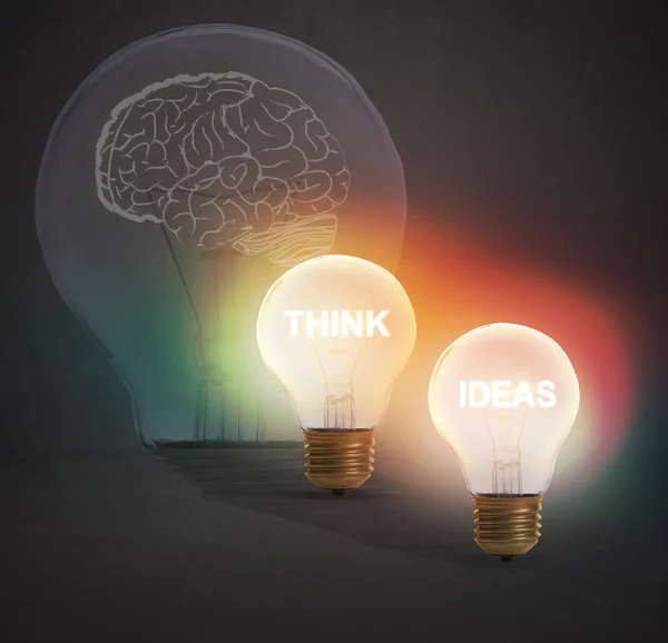 Bombilla. concepto de nuevas ideas con innovación y creatividad . —  Fotos de Stock