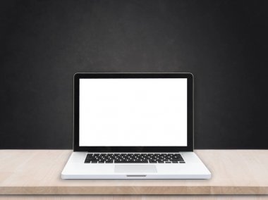 bilgisayar masaüstü ofis ve siyah çimento ile çalışma alanı 