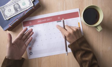 iş takvimi planlayıcısı bir Resepsiyon ofis toplantı. organizasyon 