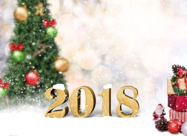 Weihnachten Hintergrund mit Dekorationen Geschenk-Box — Stockfoto