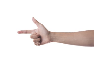 El beyaz arka plan üzerinde izole bir şey üzerine gelin.