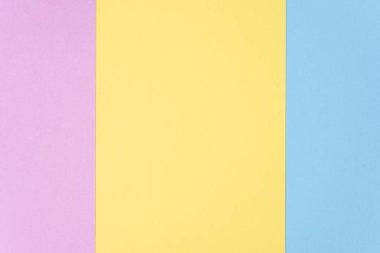 Doku için düz yatıyordu, pembe, sarı ve mavi kağıt pastel renkler 